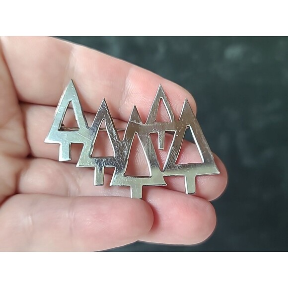 925 Sterling Silver Trees In A Forest Vintage Handmade Abstract - Picture 1 of 10